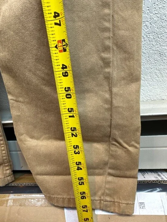 Free People We The Free Tan Medium Overalls Wide Straight Leg Utility Boho - Picture 6 of 10